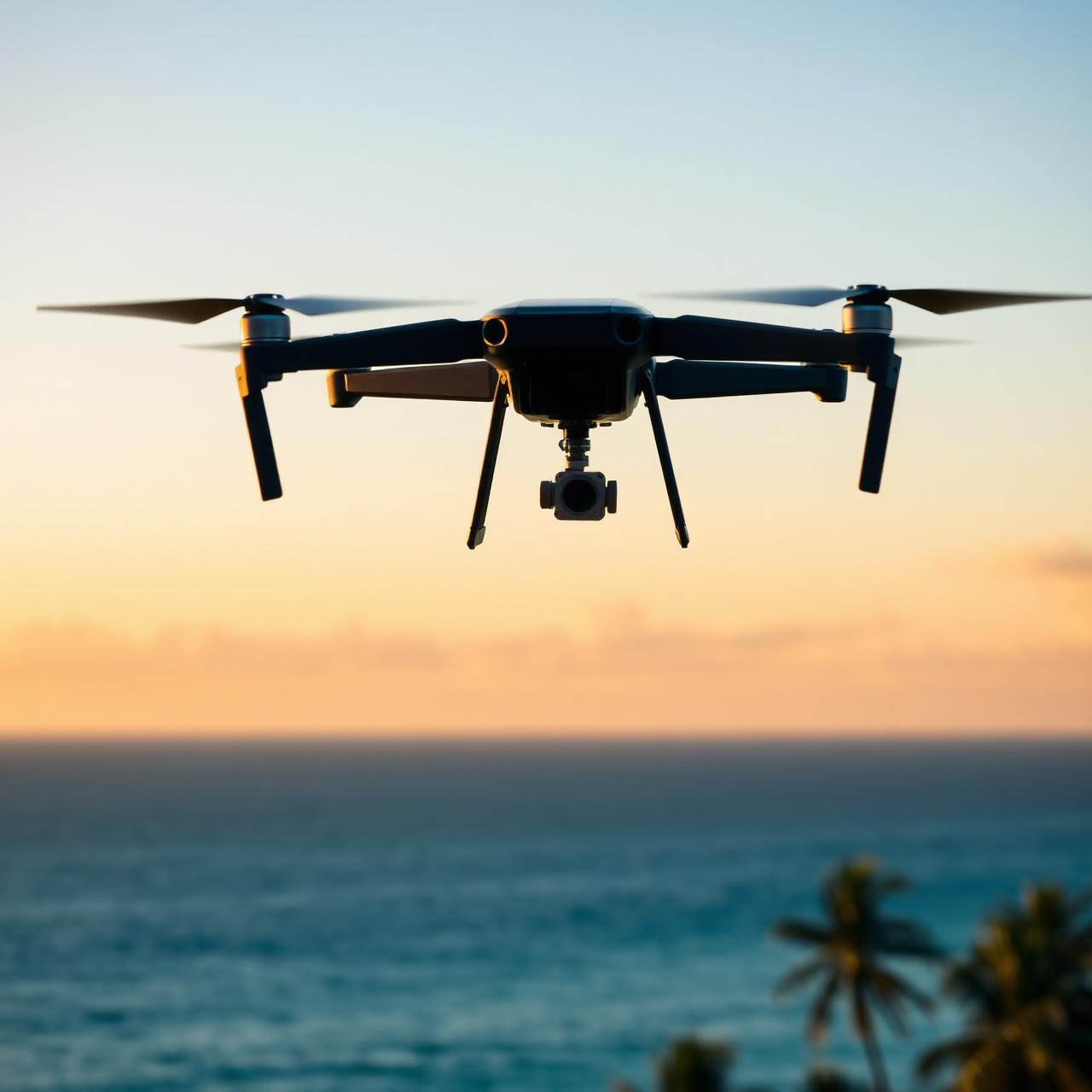 Drone over African coast